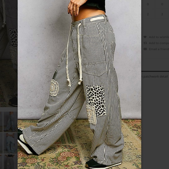 POL “ Dawn “ POL Denim Pants with Patchwork Detail 62A - Picture 3 of 9